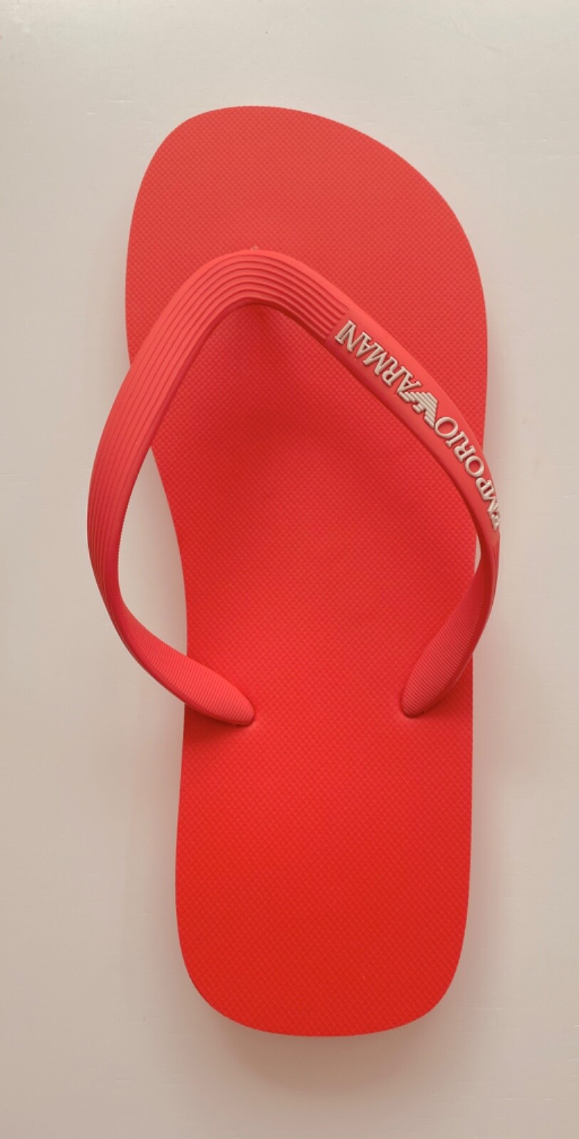 Emporio Armani Red Flip Flops With Armani Logo On Foot Strap Size UK 7.5  BNWT | eBay UK
